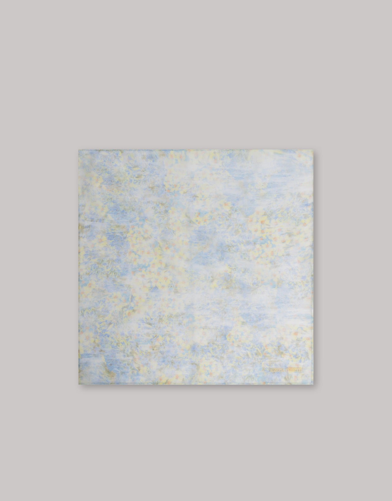 Chiffon scarf with petal print Light blue Alberta Ferretti Boutique Online 1