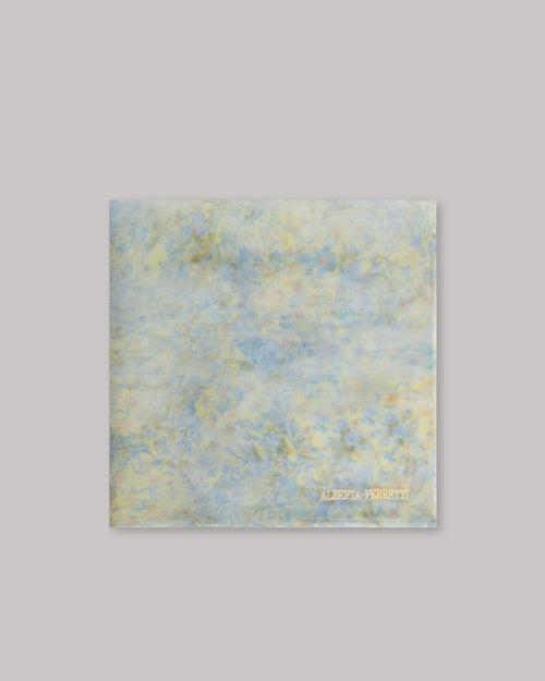 Chiffon scarf with petal print Light blue Alberta Ferretti Boutique Online 1