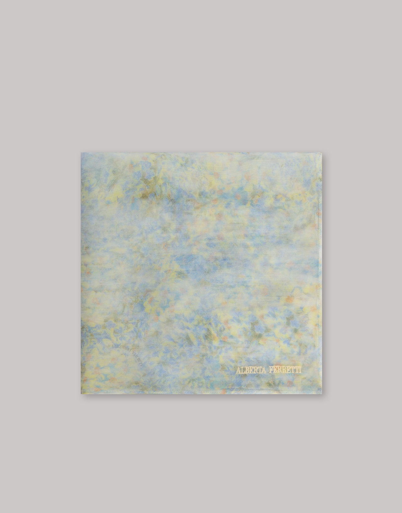 Chiffon scarf with petal print Light blue Alberta Ferretti Boutique Online 2