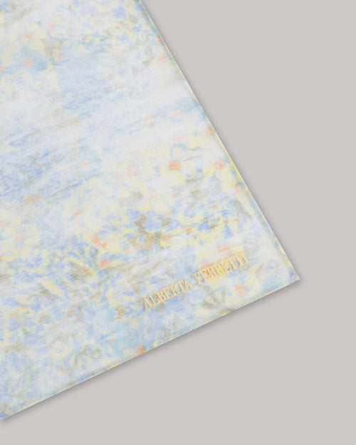 Chiffon scarf with petal print