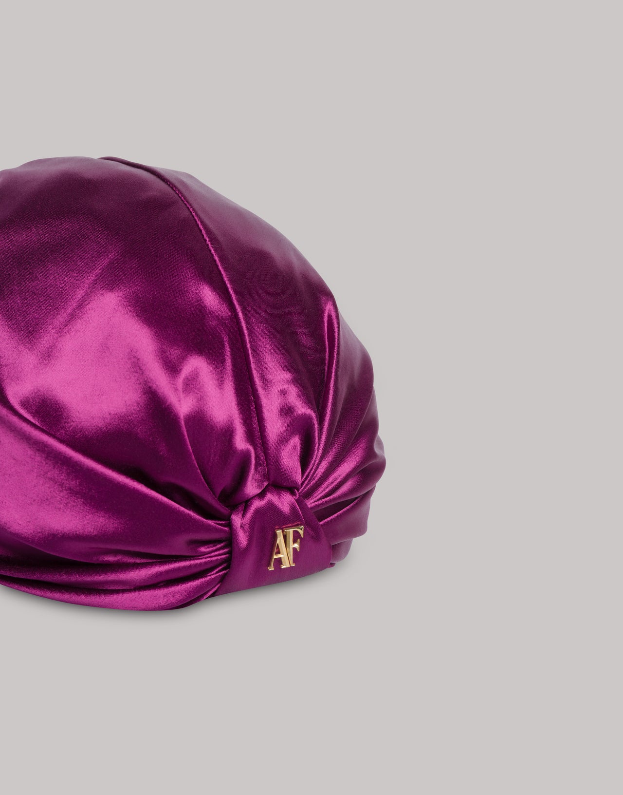 Turbante in raso lucido Purple Alberta Ferretti Boutique Online 3