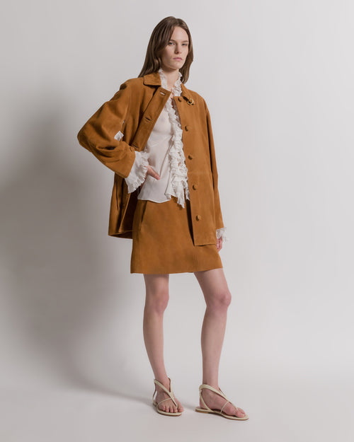 Suede jacket Brown Alberta Ferretti Boutique Online 1