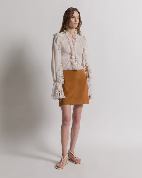 Suede miniskirt Brown Alberta Ferretti Boutique Online 0