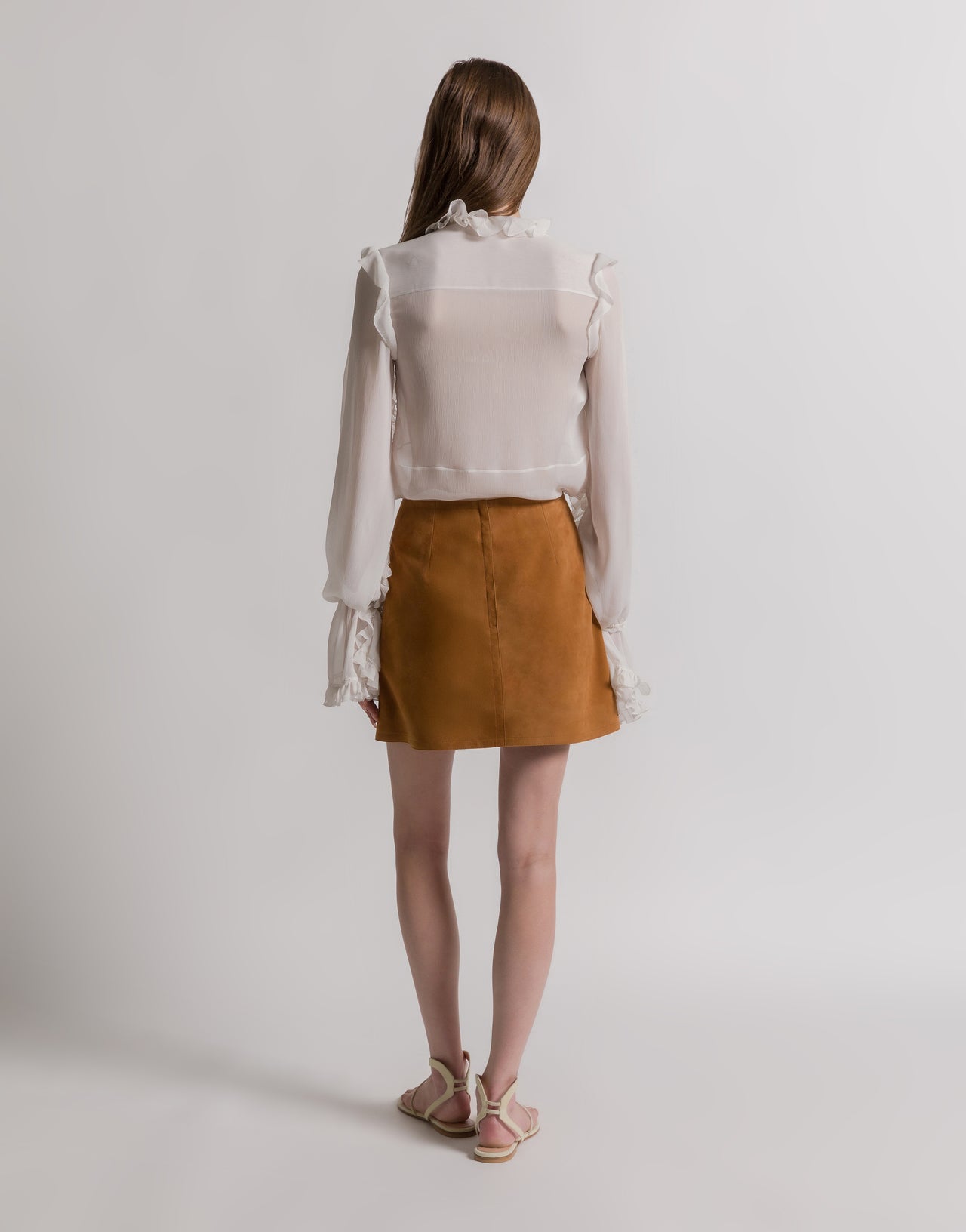 Minifalda de ante Marrón Alberta Ferretti Boutique Online 2