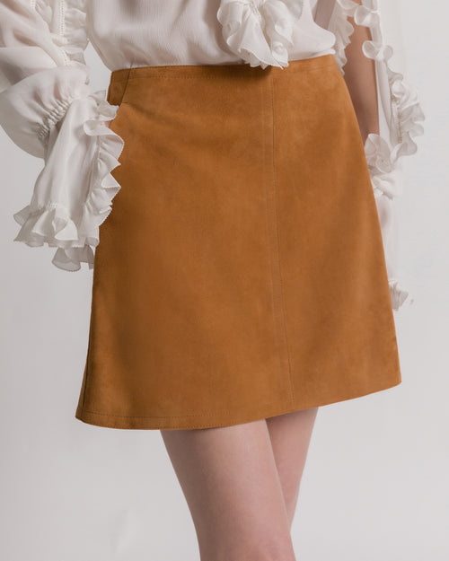 Suede miniskirt