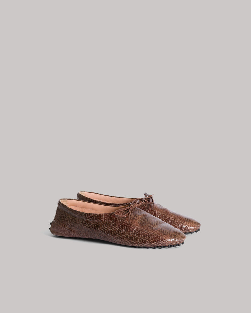Loafer aus Schlangenleder Braun Alberta Ferretti Boutique Online 0