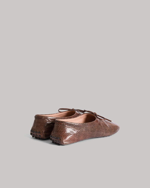 Snake Leather Loafers Brown Alberta Ferretti Boutique Online 1