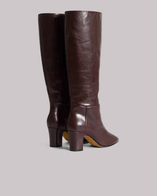 Soft Leather Tubular High Boots