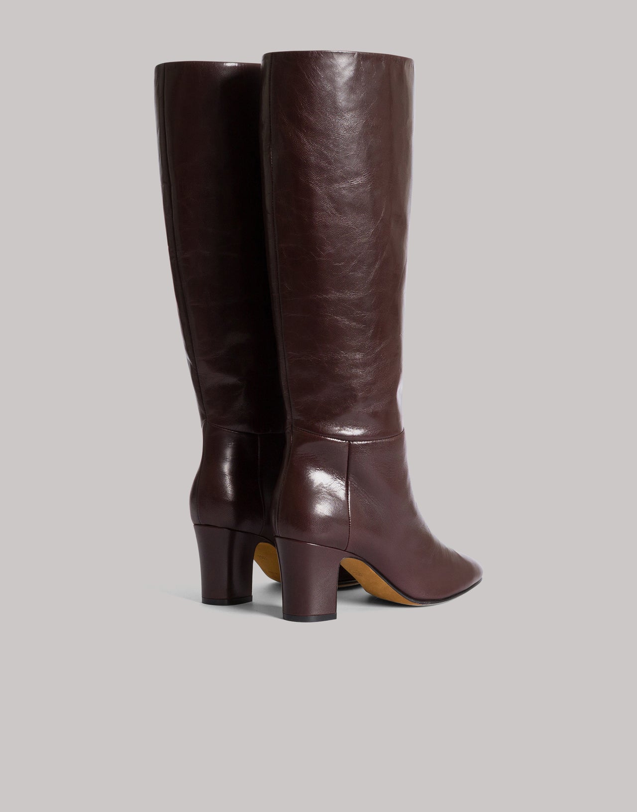 Soft Leather Tubular High Boots Brown Alberta Ferretti Boutique Online 4