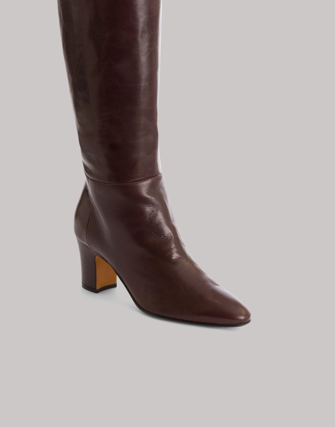 Soft Leather Tubular High Boots Brown Alberta Ferretti Boutique Online 5