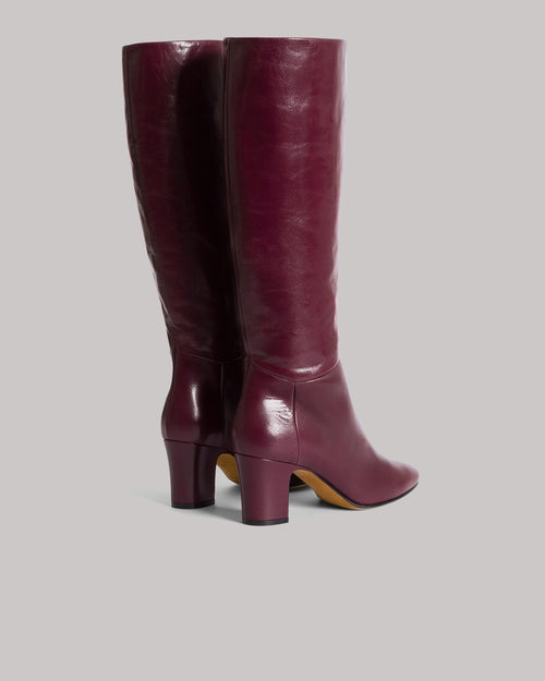 Soft Leather Tubular High Boots