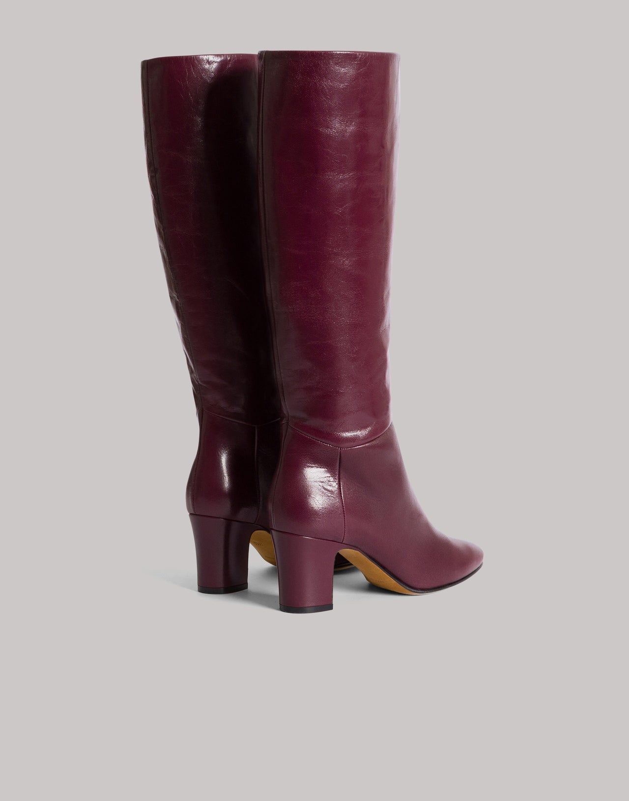 Soft Leather Tubular High Boots Bordeaux Alberta Ferretti Boutique Online 3
