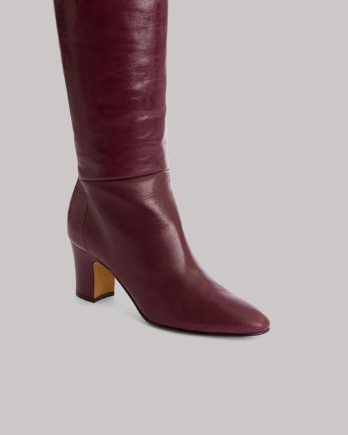 Soft Leather Tubular High Boots