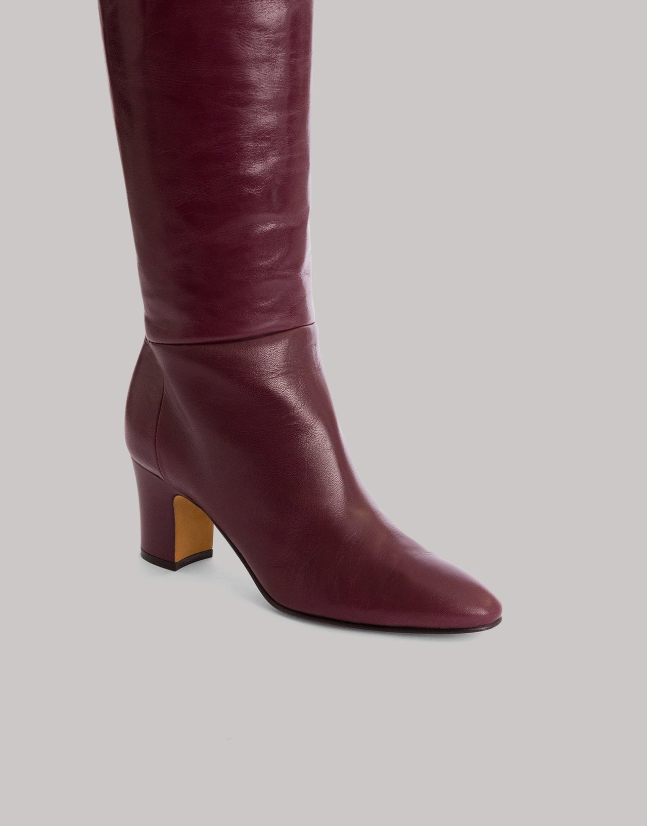 Soft Leather Tubular High Boots Bordeaux Alberta Ferretti Boutique Online 4