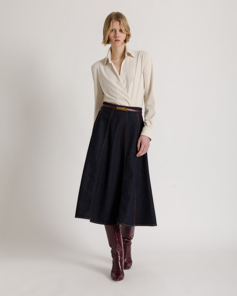 Hoher Schlauchstiefel aus weichem Leder Bordeaux Alberta Ferretti Boutique Online 1