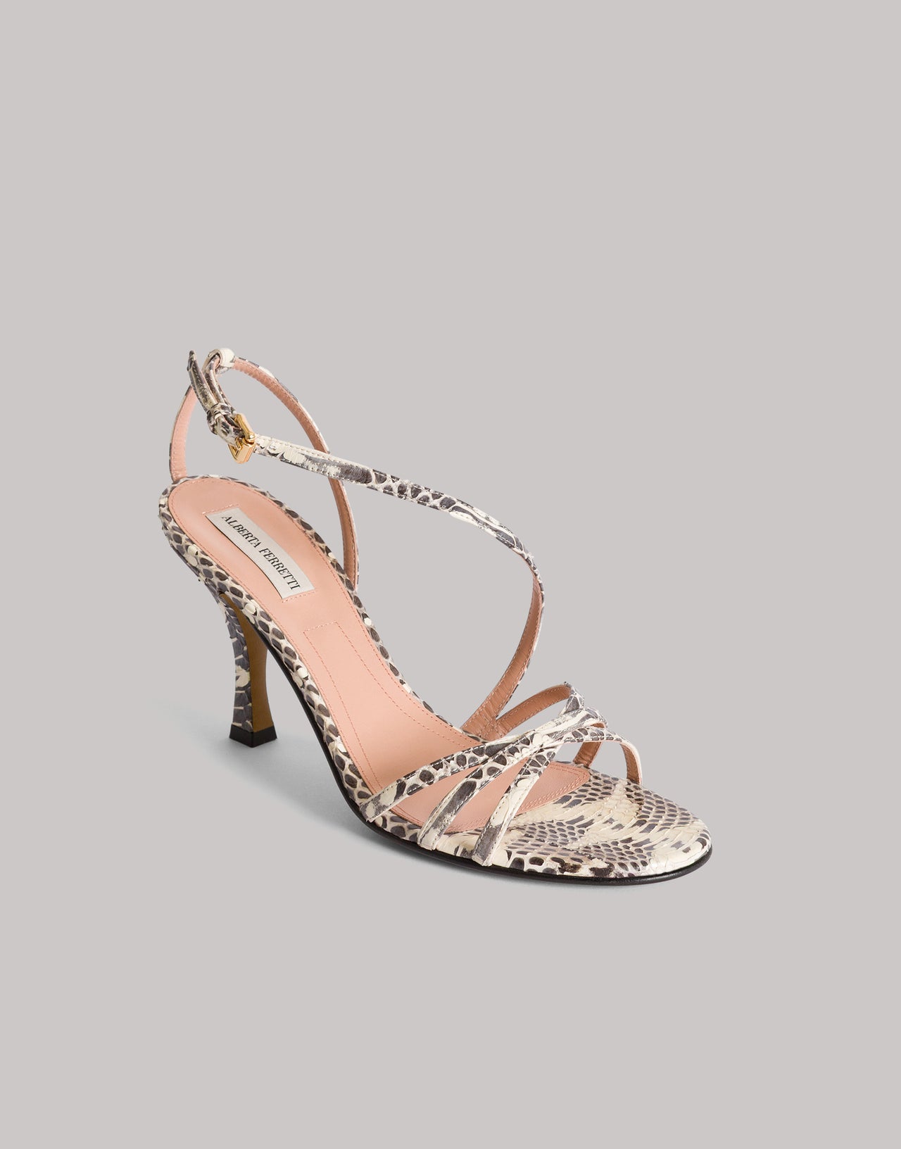 Riemchen-Sandale aus Schlangenleder Grau Alberta Ferretti Boutique Online 4