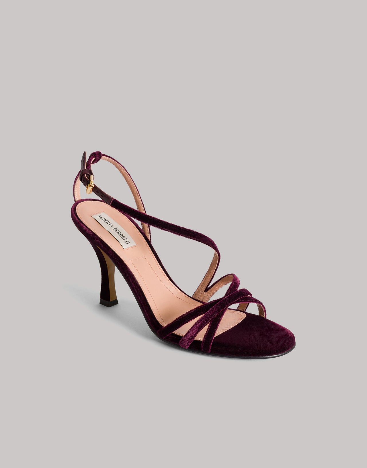 Velvet Heeled Sandal Bordeaux Alberta Ferretti Boutique Online 3