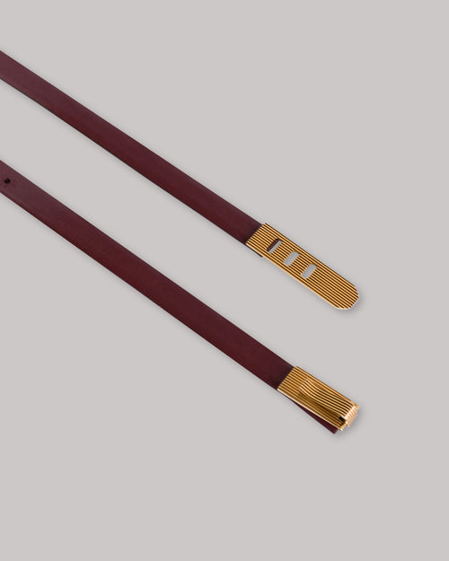 Minimalist Soft Leather Belt Bordeaux Alberta Ferretti Boutique Online 1