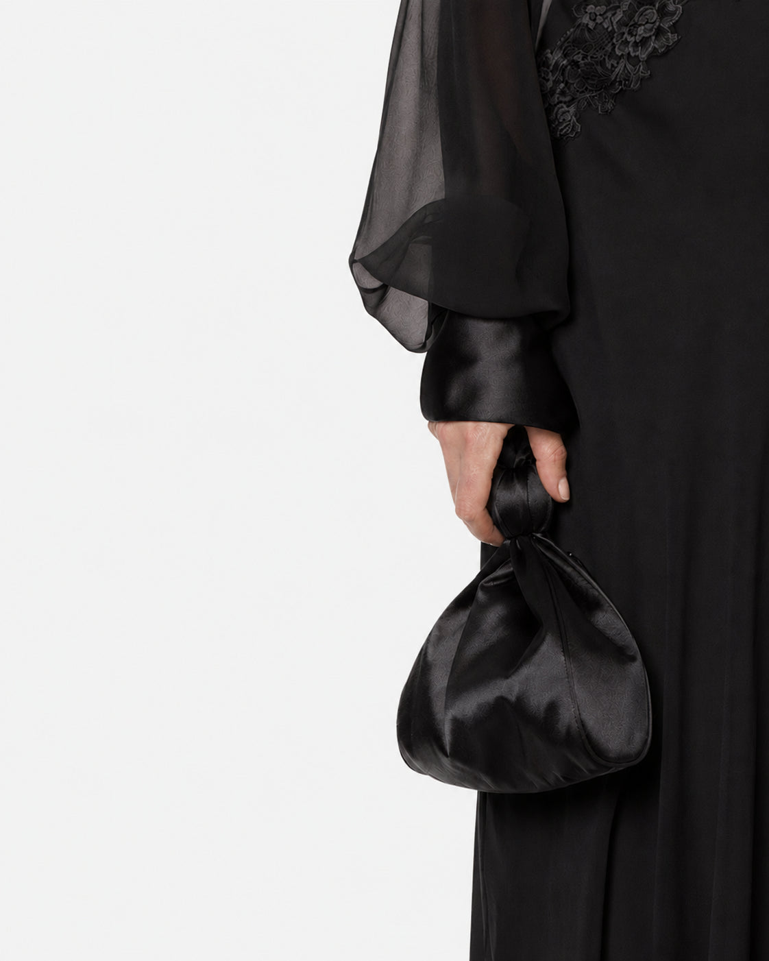Satin wrist pouch Black Alberta Ferretti Boutique Online 2