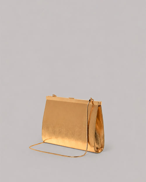 Steife goldene Clutch Gold Alberta Ferretti Boutique Online 1