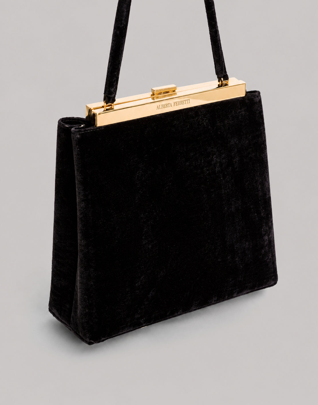 Velvet Handbag Black Alberta Ferretti Boutique Online 4