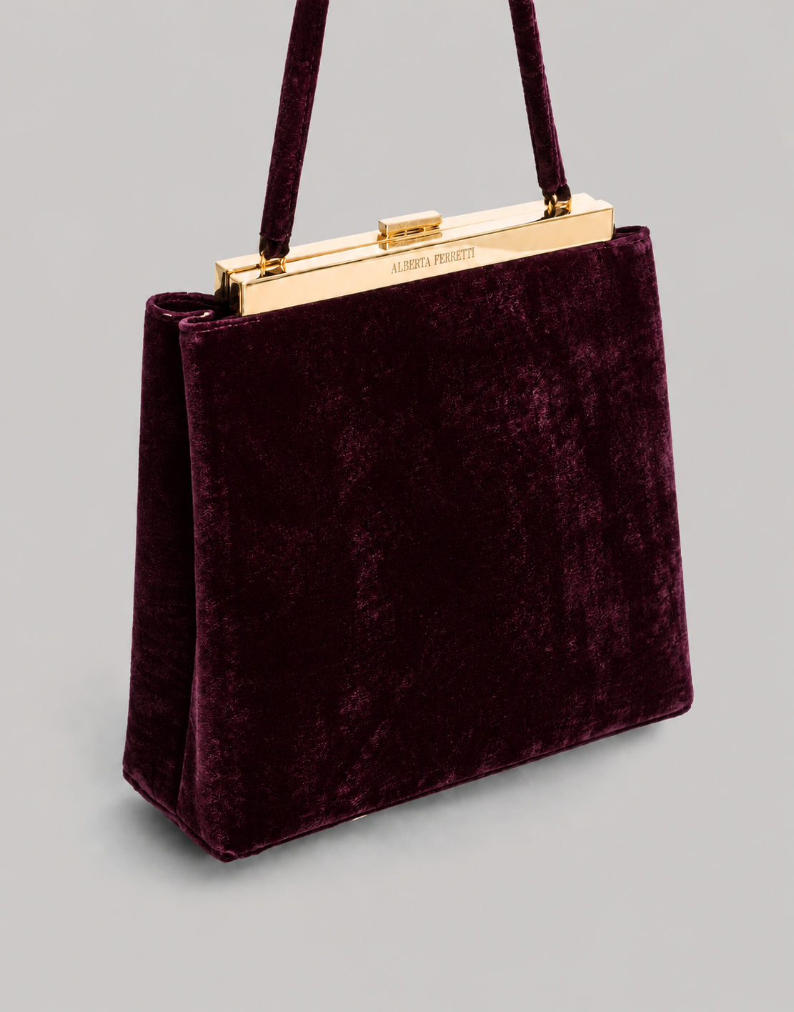 Borsa a mano in Velluto Viola Alberta Ferretti Boutique Online 4