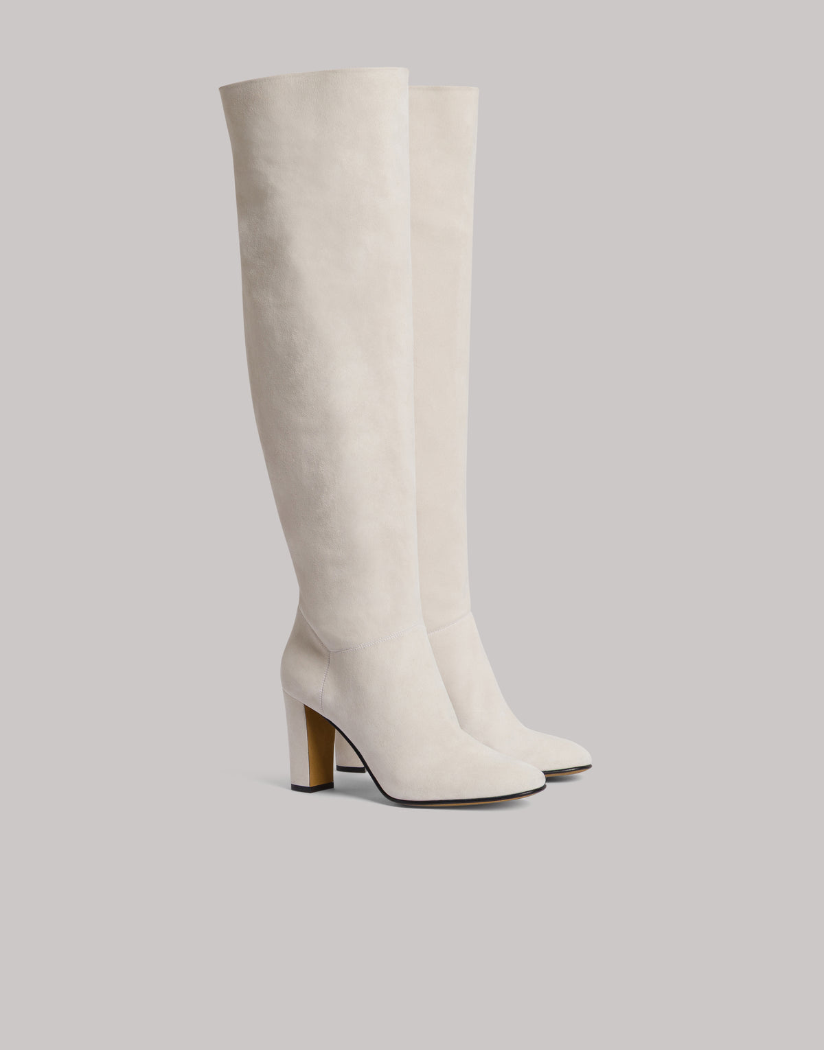Suede slouchy high heel boots Ivory Alberta Ferretti Boutique Online 1