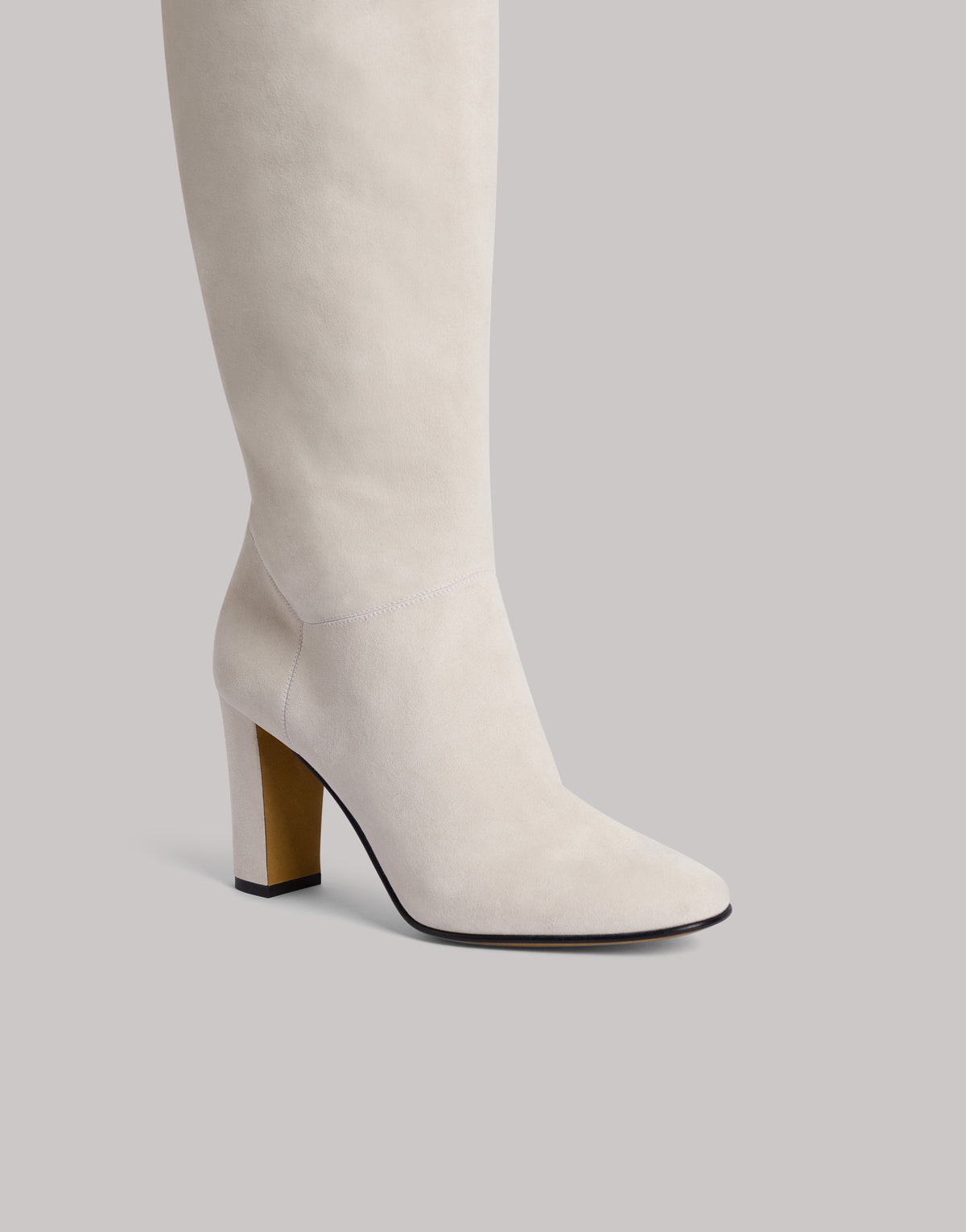 Suede slouchy high heel boots Ivory Alberta Ferretti Boutique Online 5