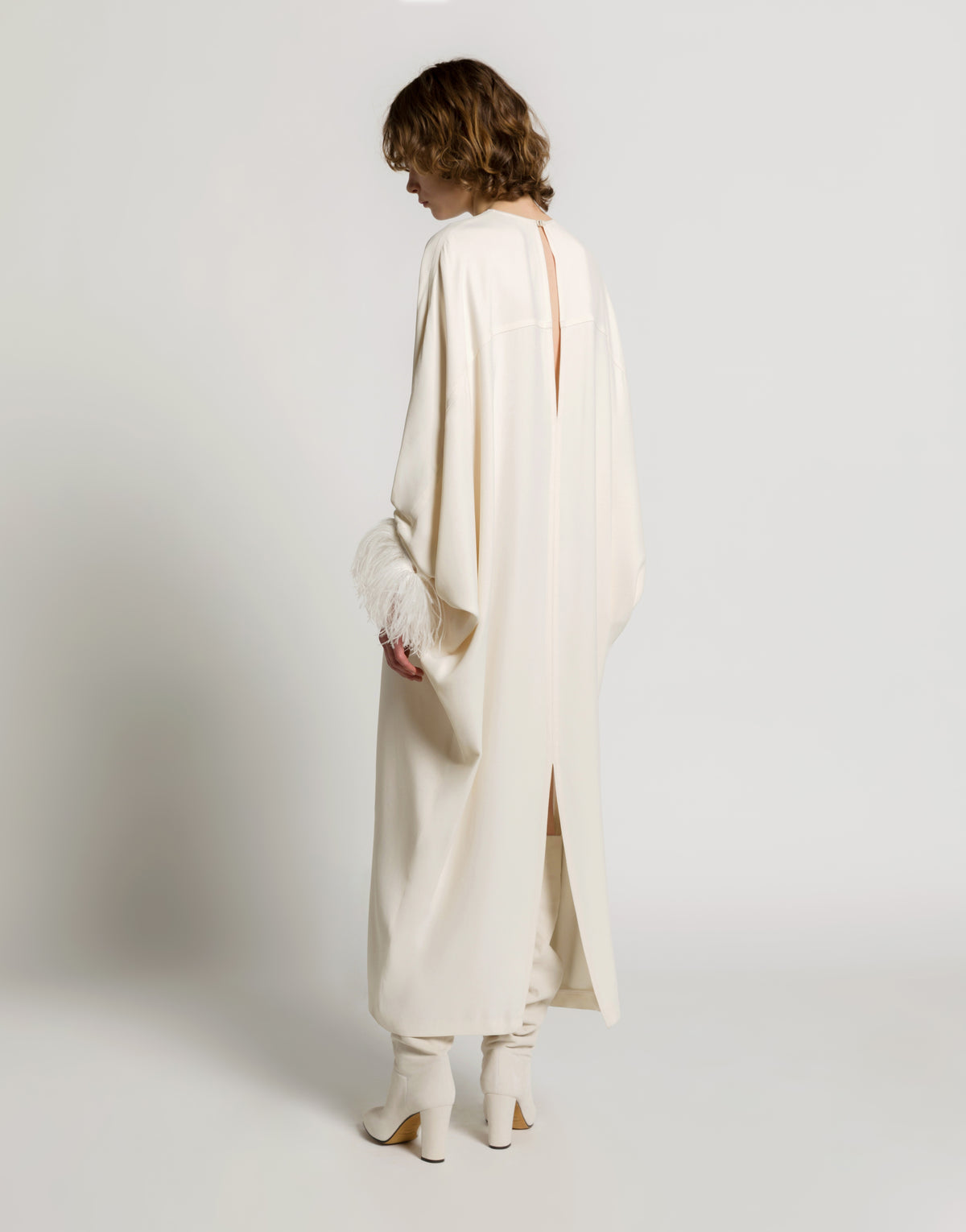 Suede slouchy high heel boots Ivory Alberta Ferretti Boutique Online 3