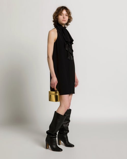 Stivali alti slouchy in nappa plongé con tacco 