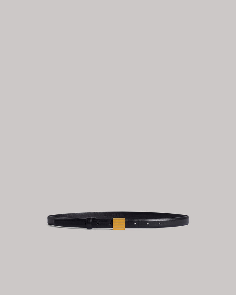 Cintura sottile in nappa con fibbia dorata Nero Alberta Ferretti Boutique Online 0