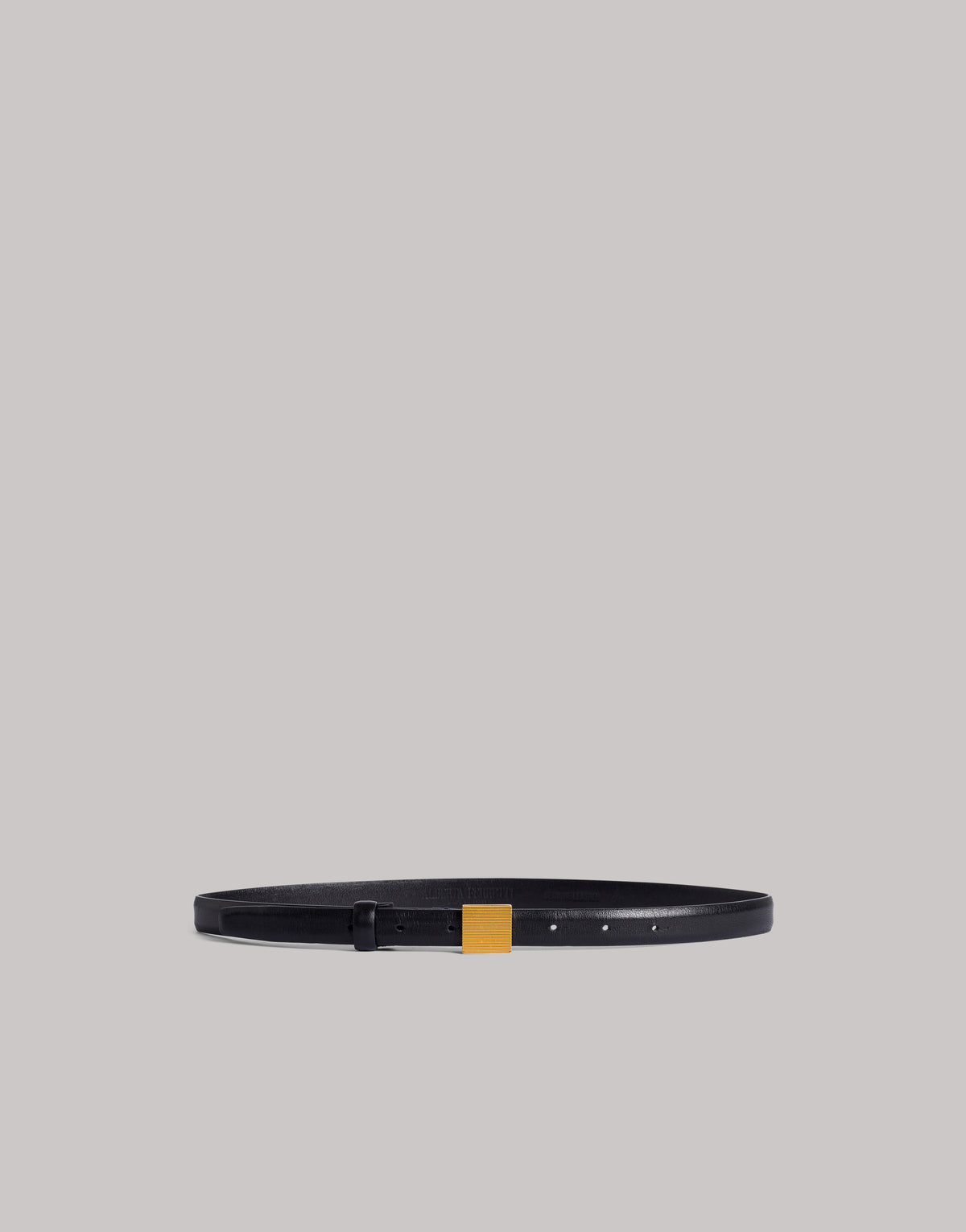 Ceinture fine en nappa plongé à boucle dorée Noir Alberta Ferretti Boutique Online 1