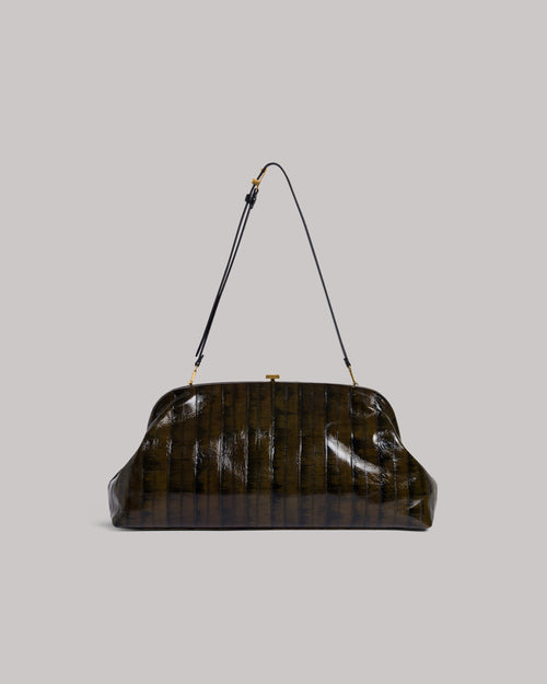 Maxi eel skin pouch Green Alberta Ferretti Boutique Online 0