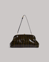 Maxi clutch de piel de anguila brillante