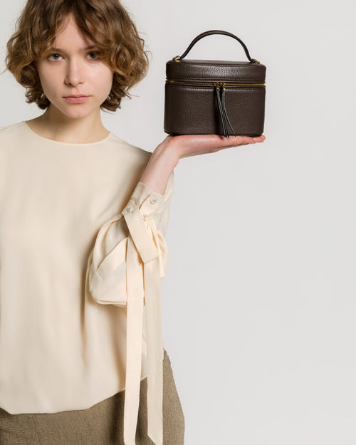 Mini leather vanity bag Brown Alberta Ferretti Boutique Online 1