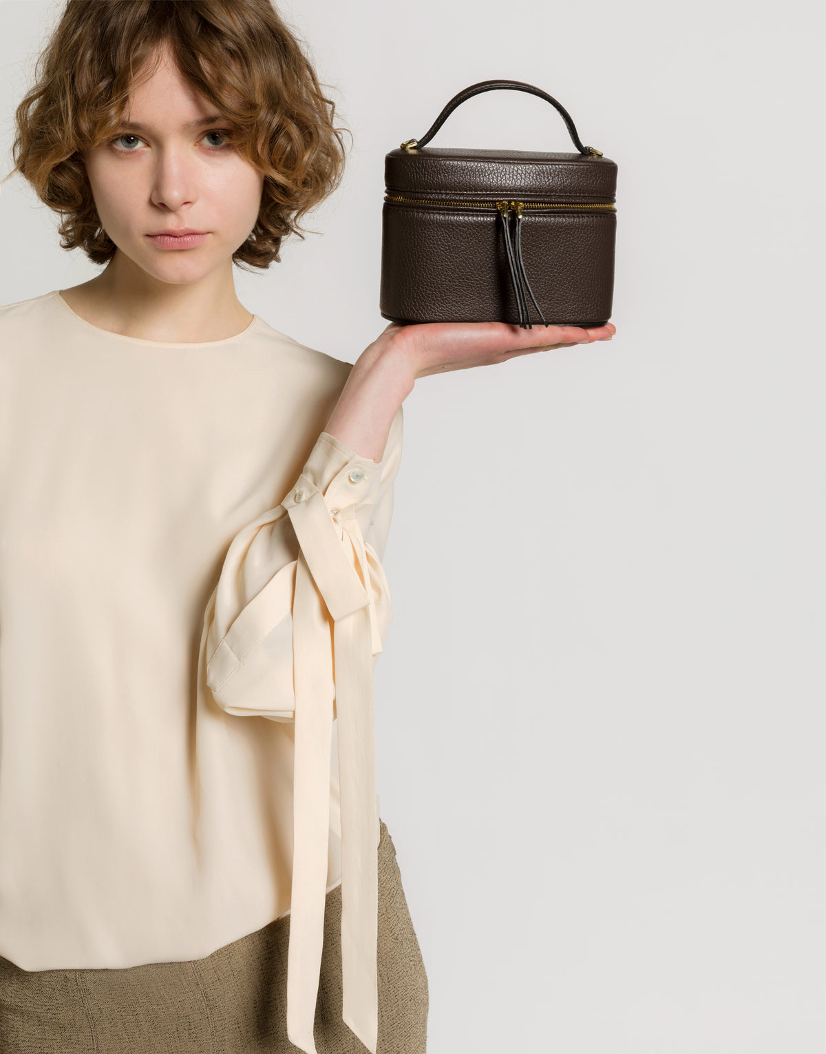 Mini leather vanity bag Brown Alberta Ferretti Boutique Online 2