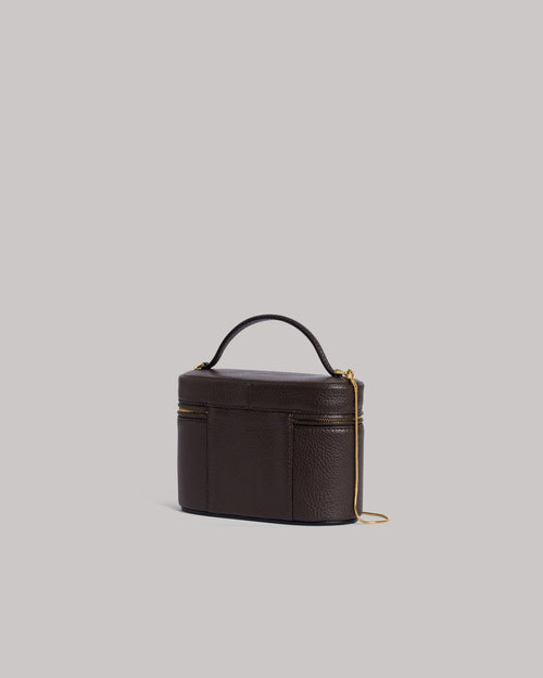 Mini leather vanity bag