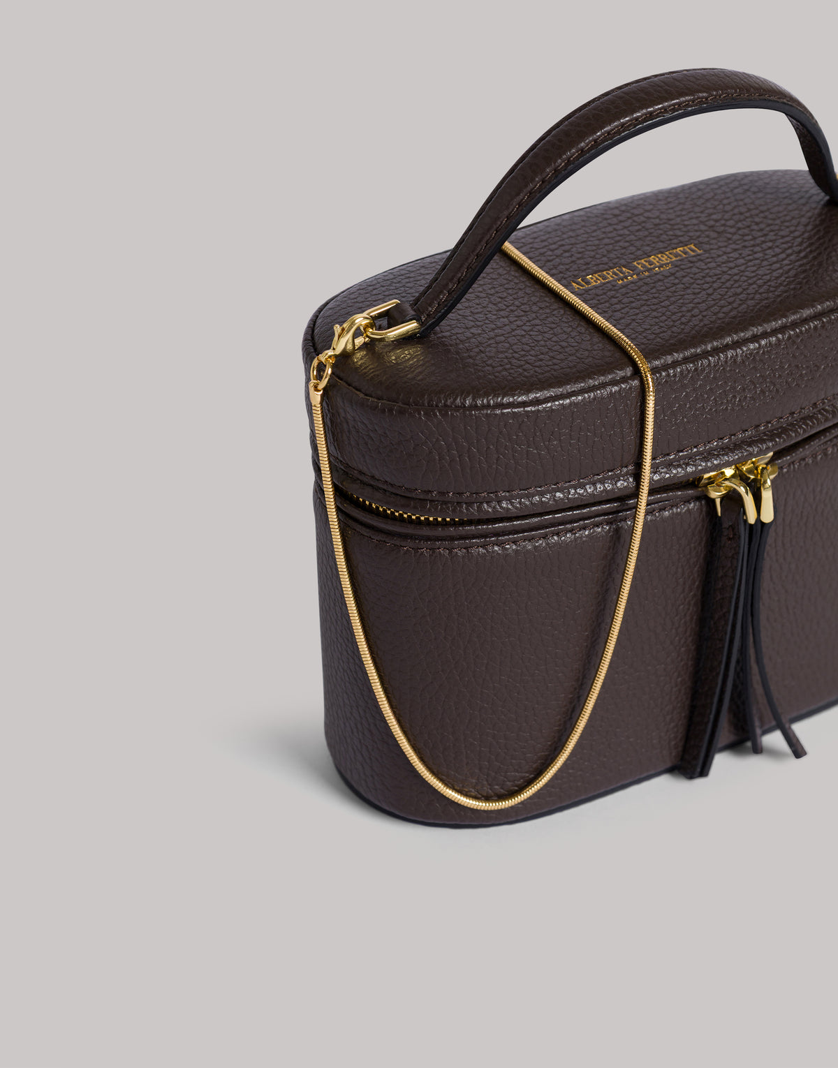 Mini leather vanity bag Brown Alberta Ferretti Boutique Online 5