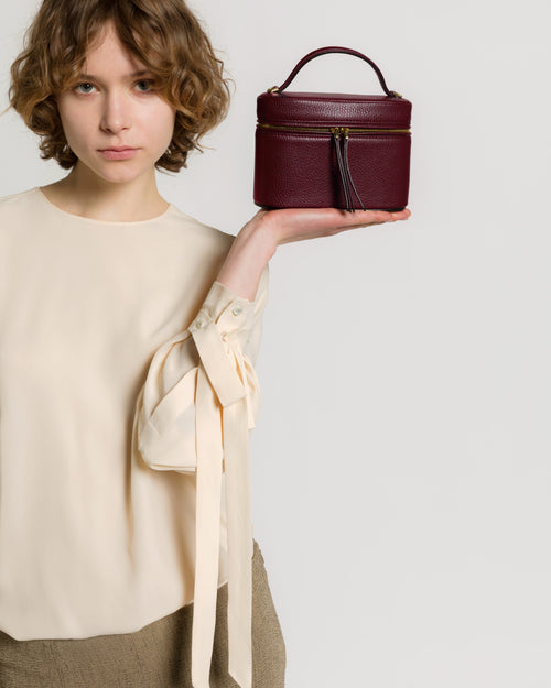Mini leather vanity bag Bordeaux Alberta Ferretti Boutique Online 1