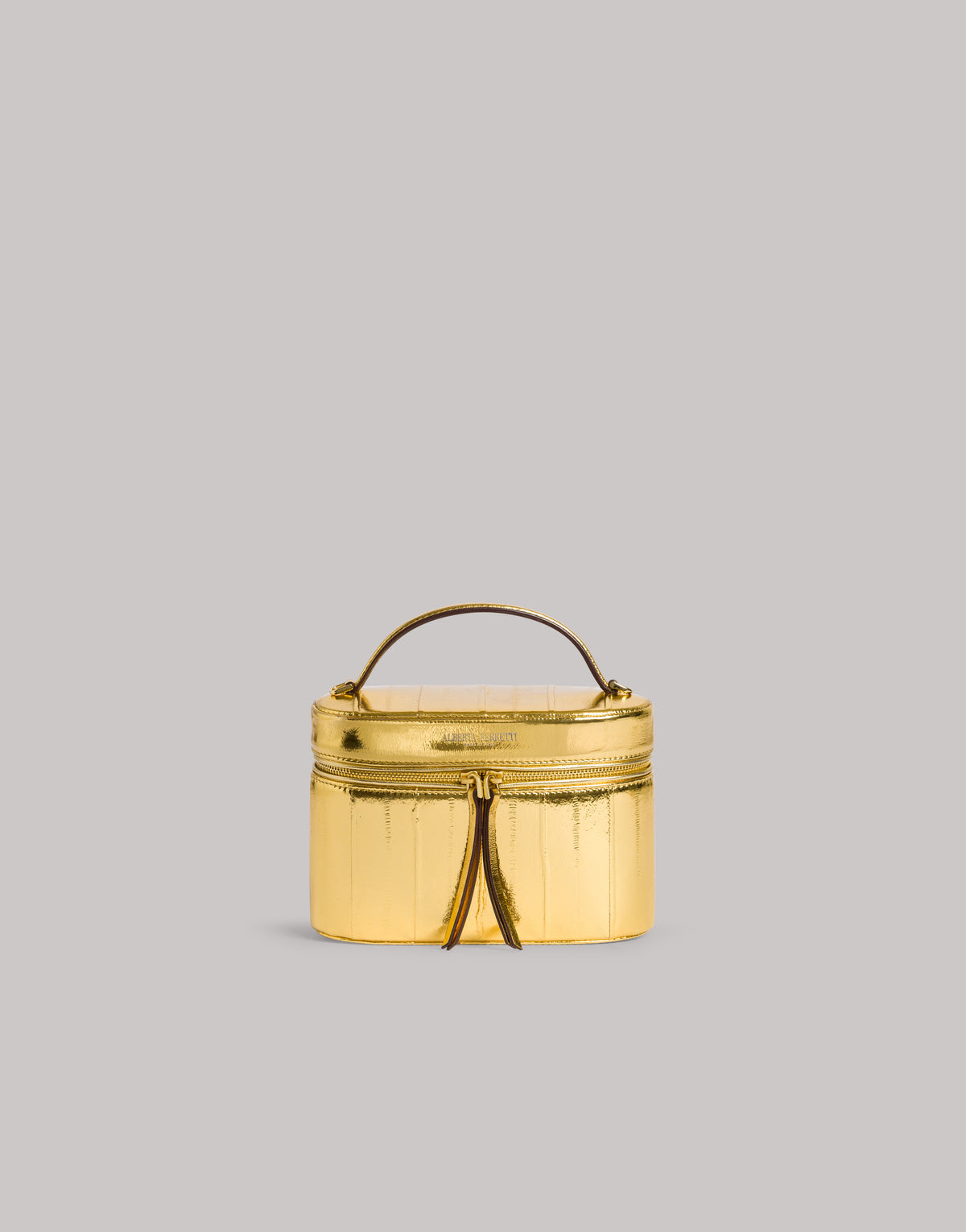 Gold laminated eel skin mini vanity bag Gold Alberta Ferretti Boutique Online 1