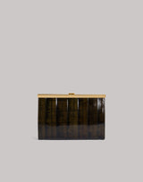 Clutch aus dunkelgrünem Aalleder