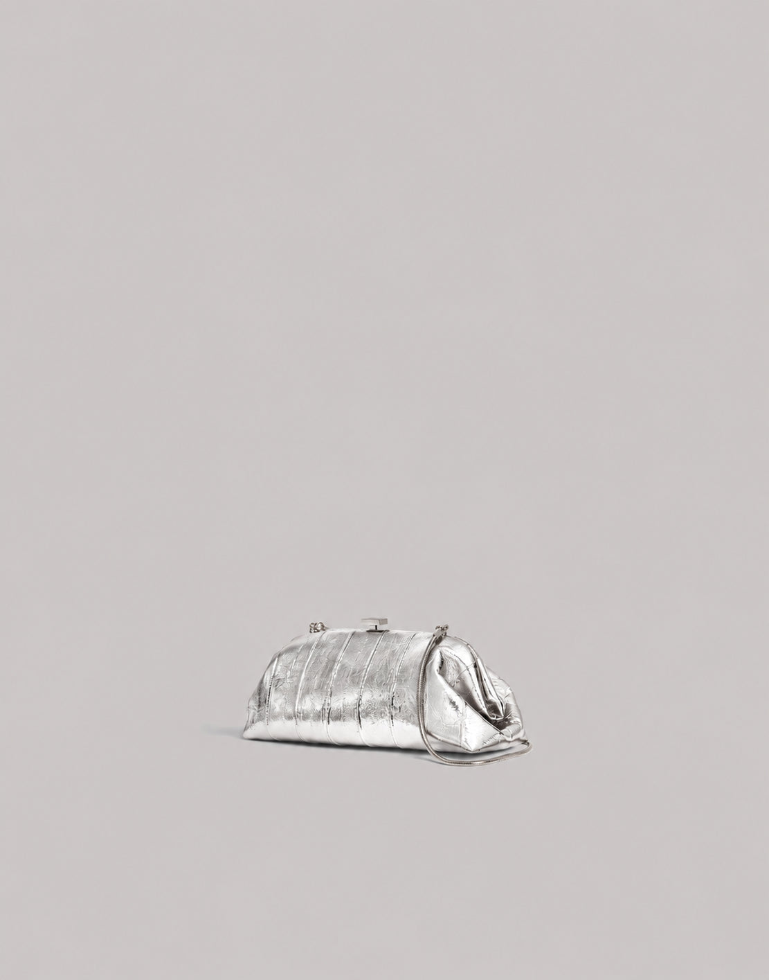 Mini Eel Leather Pouch Silver Alberta Ferretti Boutique Online 3