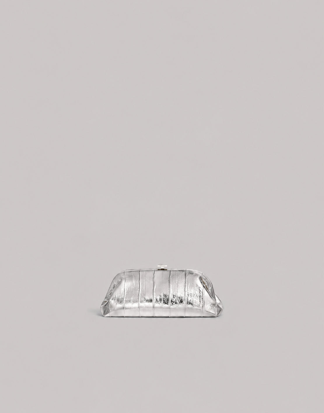 Mini Eel Leather Pouch Silver Alberta Ferretti Boutique Online 1