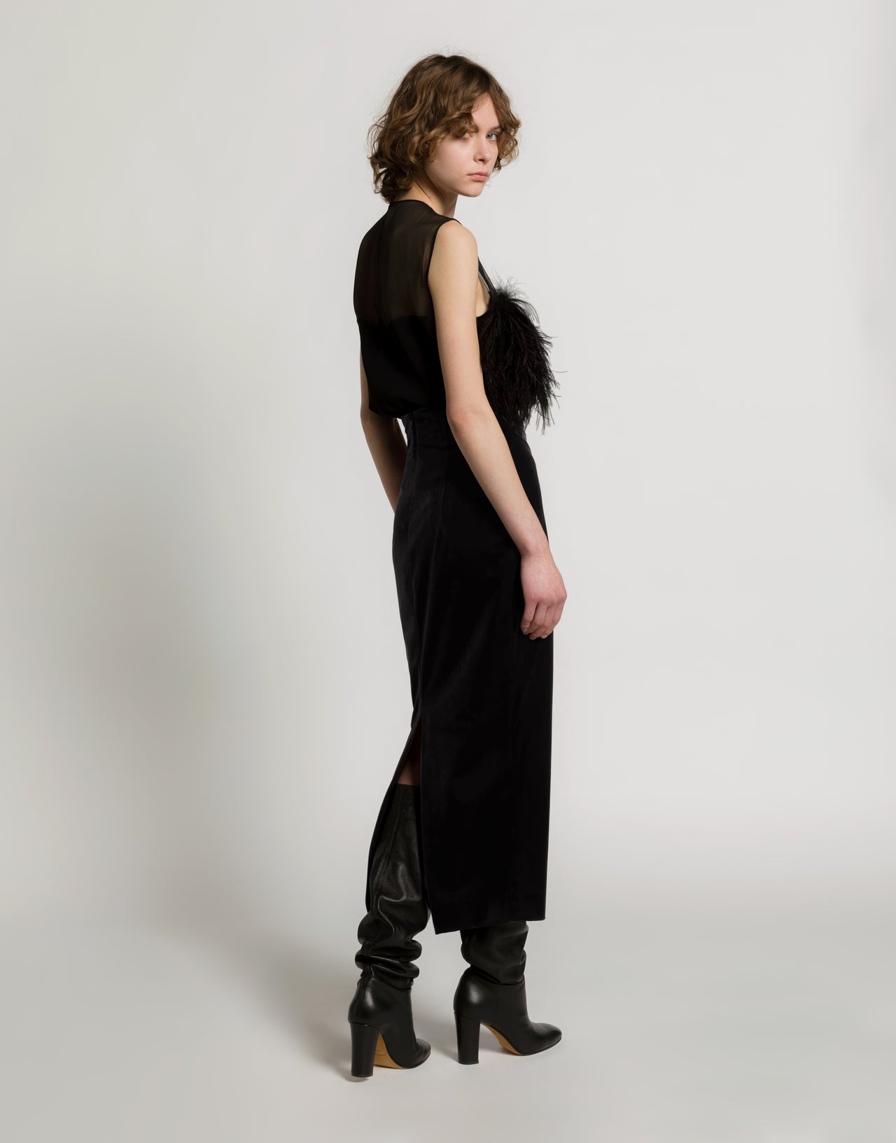 Midirock aus Samt 黑色 Alberta Ferretti Boutique Online 3
