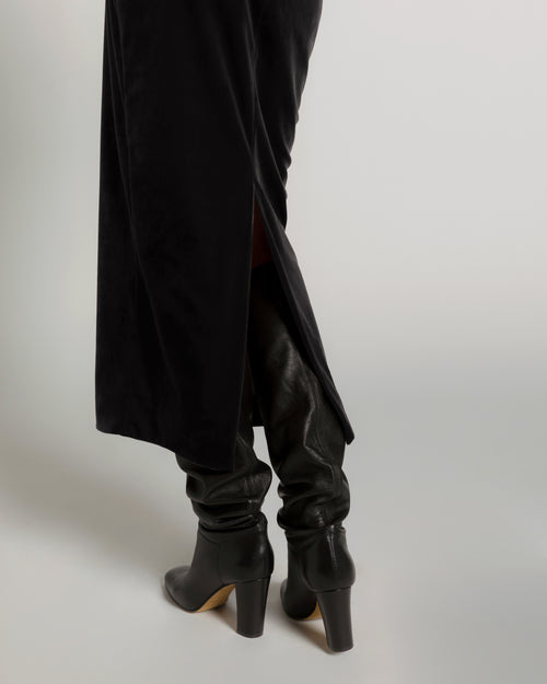 Velvet midi skirt