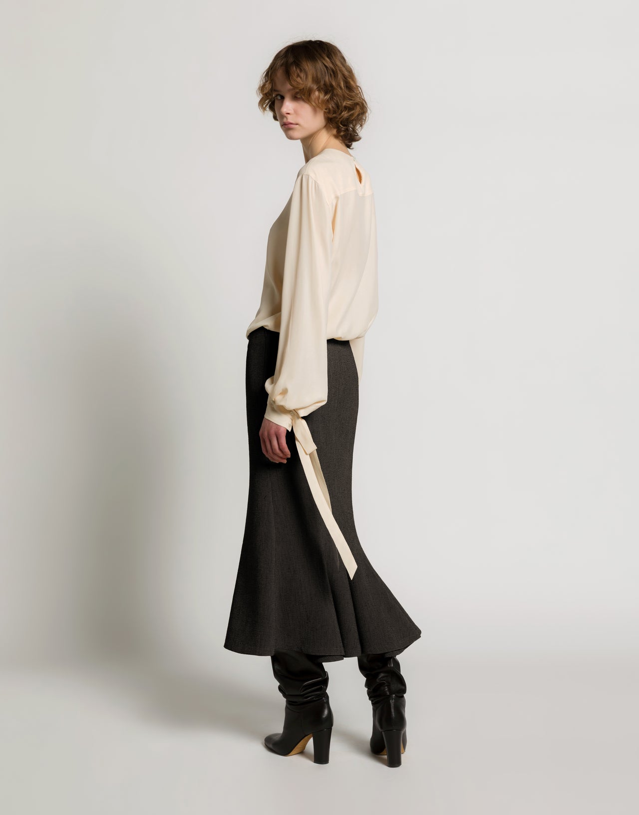 Flared midi skirt グレイ Alberta Ferretti Boutique Online 3