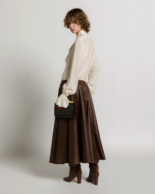 Ruffled crêpe de chine blouse