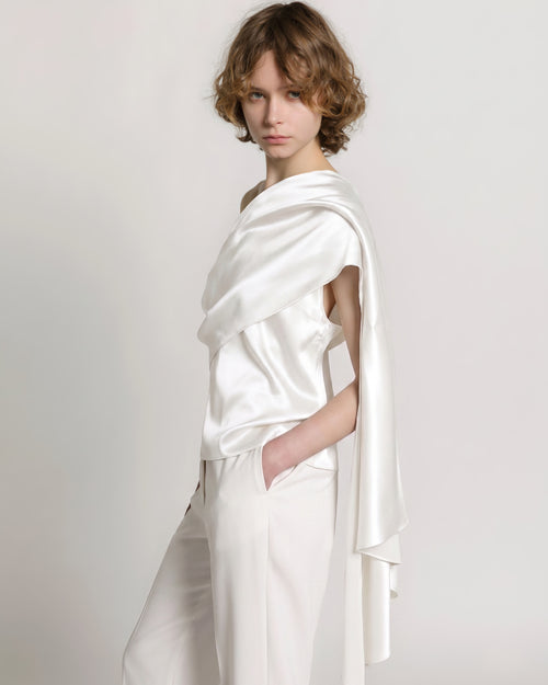 Straight-leg trousers in Enver satin
