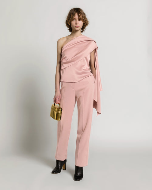 Straight-leg trousers in Enver satin Pink Alberta Ferretti Boutique Online 1
