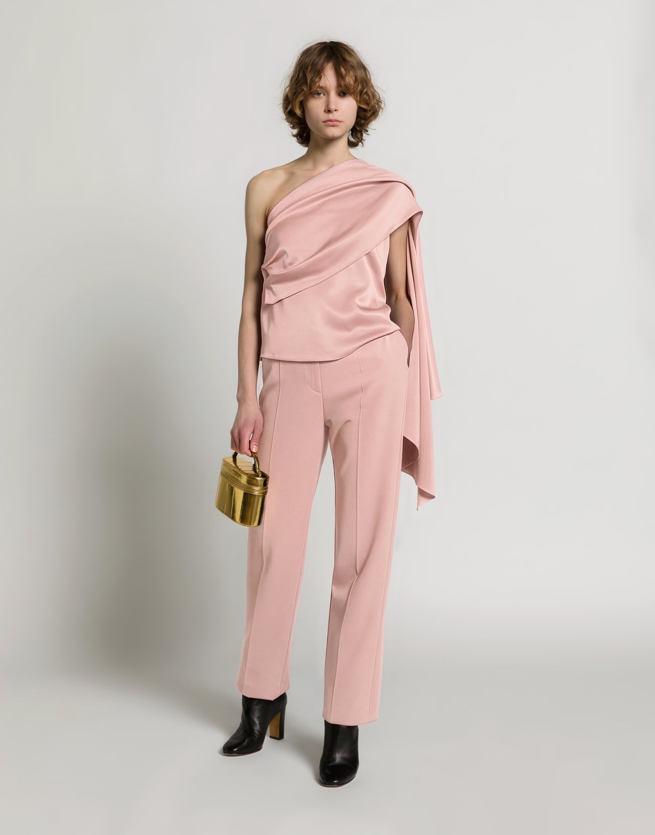 Gerade geschnittene Hose aus Enver-Satin Pink Alberta Ferretti Boutique Online 2